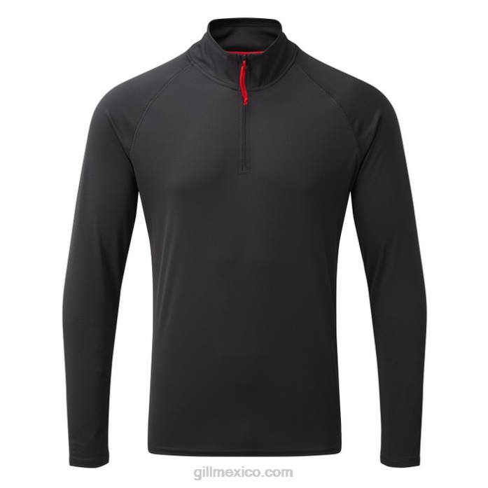 Gill Marine camiseta de manga larga con cremallera uv tec para hombre carbón Z6F2553