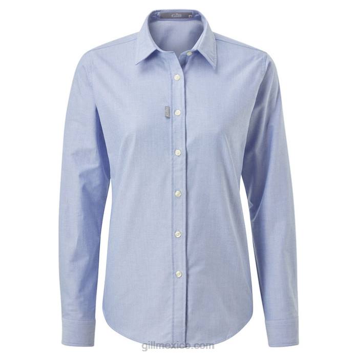 Gill Marine camisa oxford de manga larga para mujer azul Z6F2298