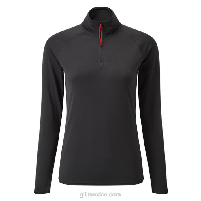 Gill Marine camiseta uv tec zip mujer - manga larga carbón Z6F2204