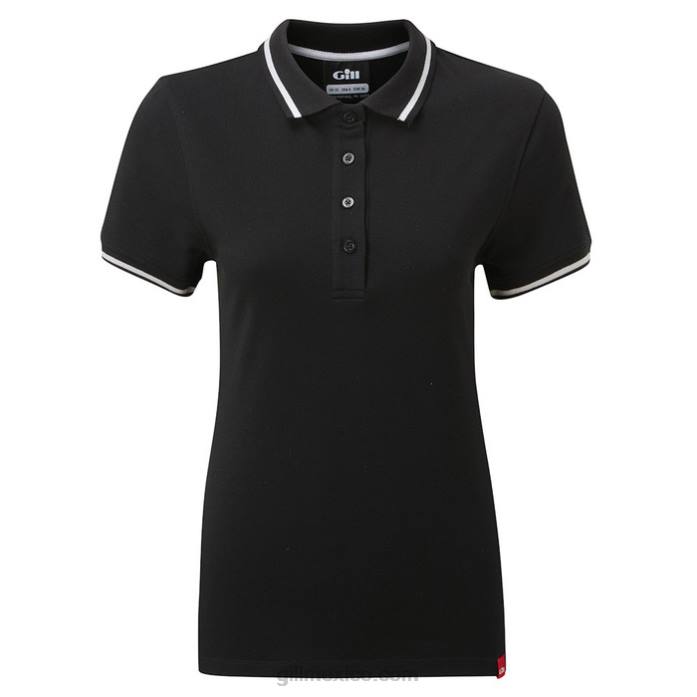 Gill Marine playera tipo polo para mujer negro Z6F2245