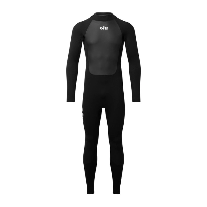 Gill Marine traje de neopreno junior de persecución con cremallera trasera de 4/3 mm negro Z6F2343