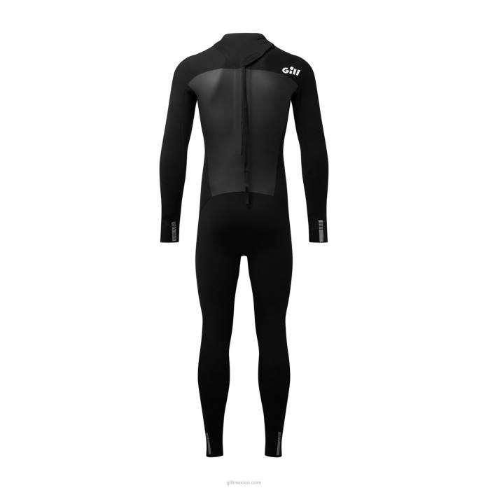 Gill Marine traje de neopreno junior de persecución con cremallera trasera de 4/3 mm negro Z6F280